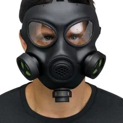 Costume Gas Mask With Toy Respirator For Adults