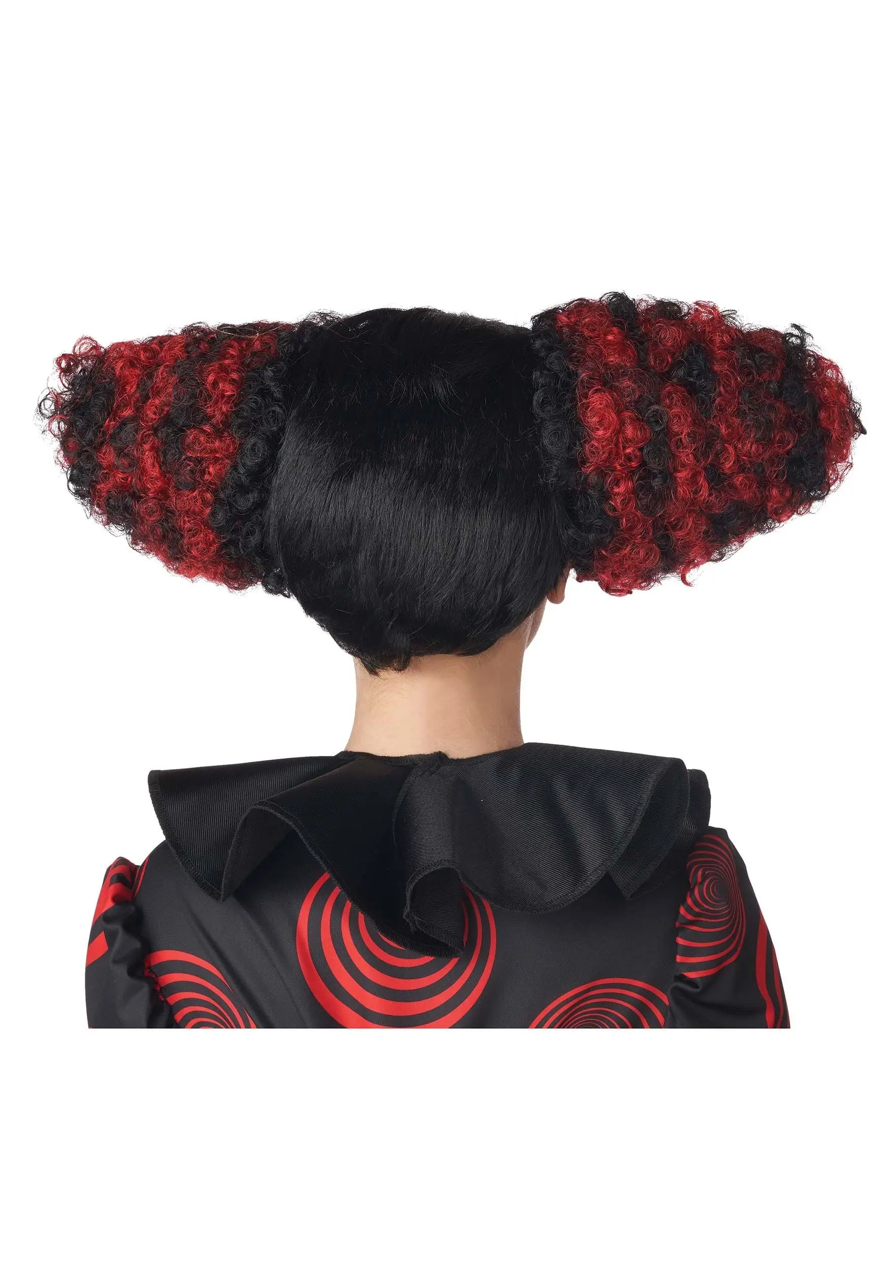 Funhouse Clown Black And Red Wig For Adults 4 Funhouse Clown Black And Red Wig For Adults - Image 2