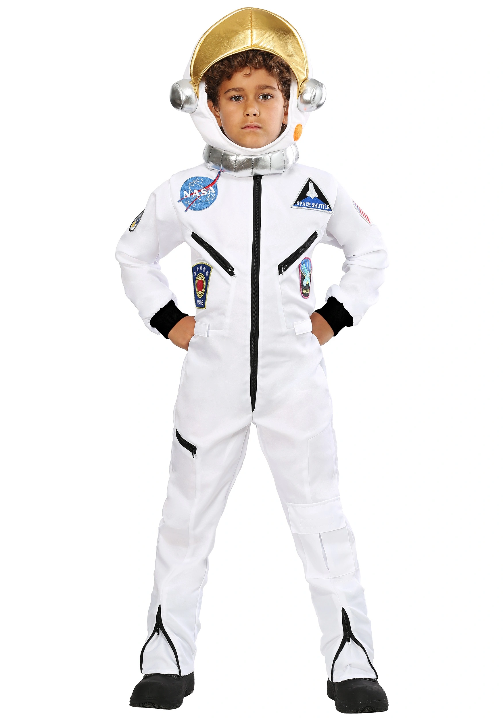 Child White Astronaut Jumpsuit Costume 3 Child White Astronaut Jumpsuit Costume