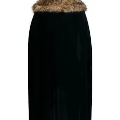 Black Faux Fur Collar Viking Cape 7 Black Faux Fur Collar Viking Cape -Egyptian Gifts Shop black faux fur collar viking cape 2