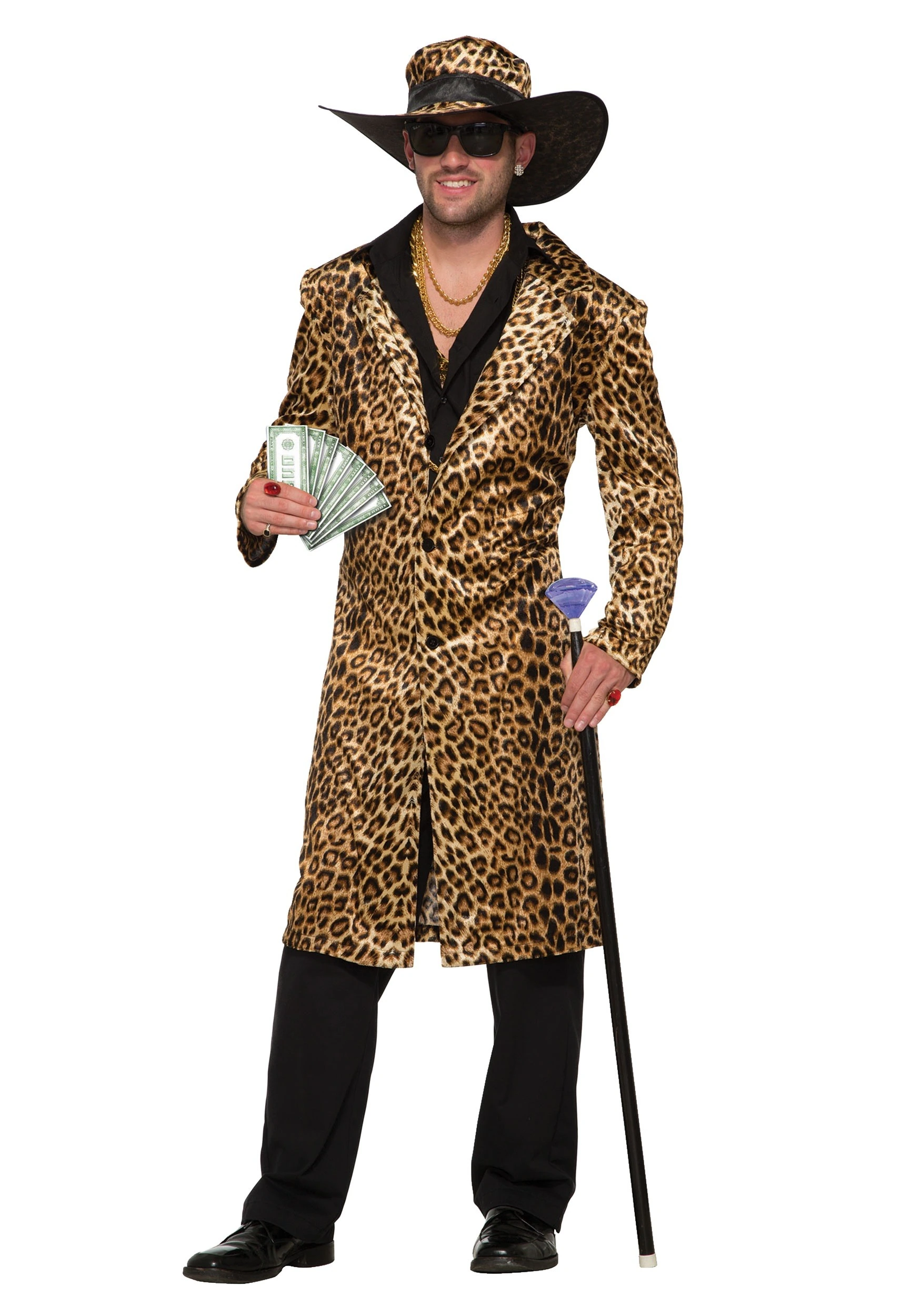 Funky Leopard Pimp Men's Costume 3 Funky Leopard Pimp Men's Costume