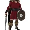 Plus Size Burgundy Viking Costume For Men