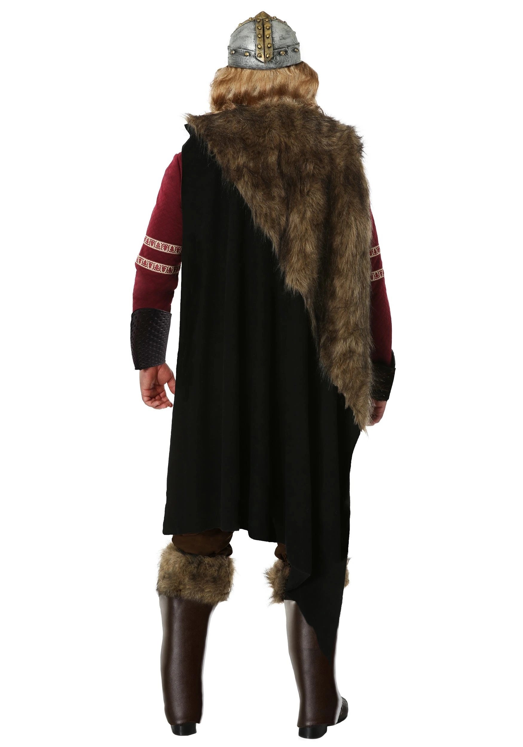 Plus Size Burgundy Viking Costume For Men 3 Plus Size Burgundy Viking Costume For Men - Image 2