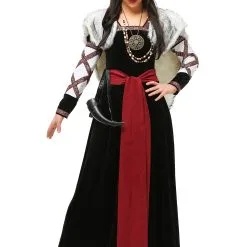 Women's Plus Size Dark Viking Dress Costume