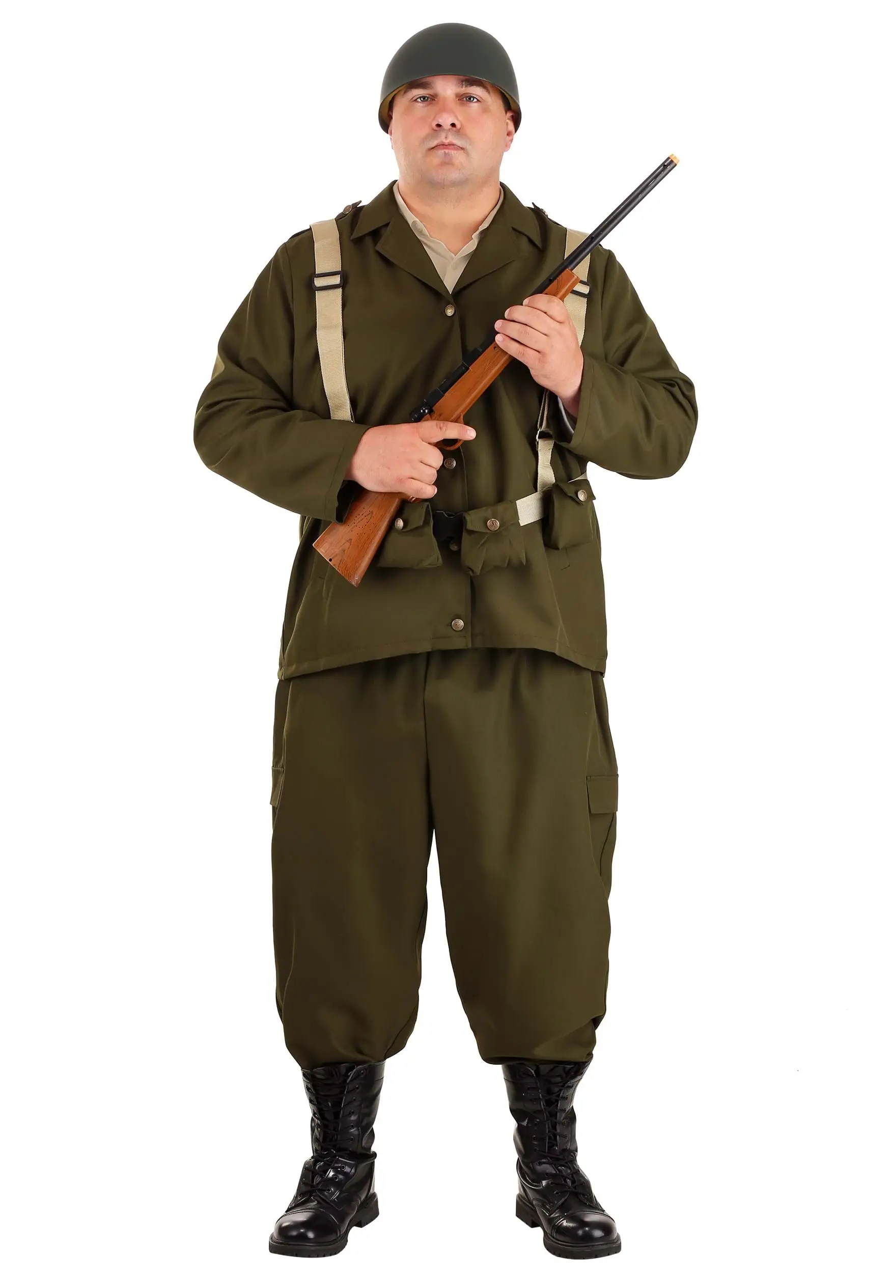 Plus Size Men's Deluxe WW2 Soldier Costume 3 Plus Size Men's Deluxe WW2 Soldier Costume