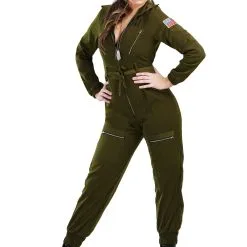 Plus Size Army Flightsuit Costume For Women -Egyptian Gifts Shop plus size womens army flightsuit costume alt 2