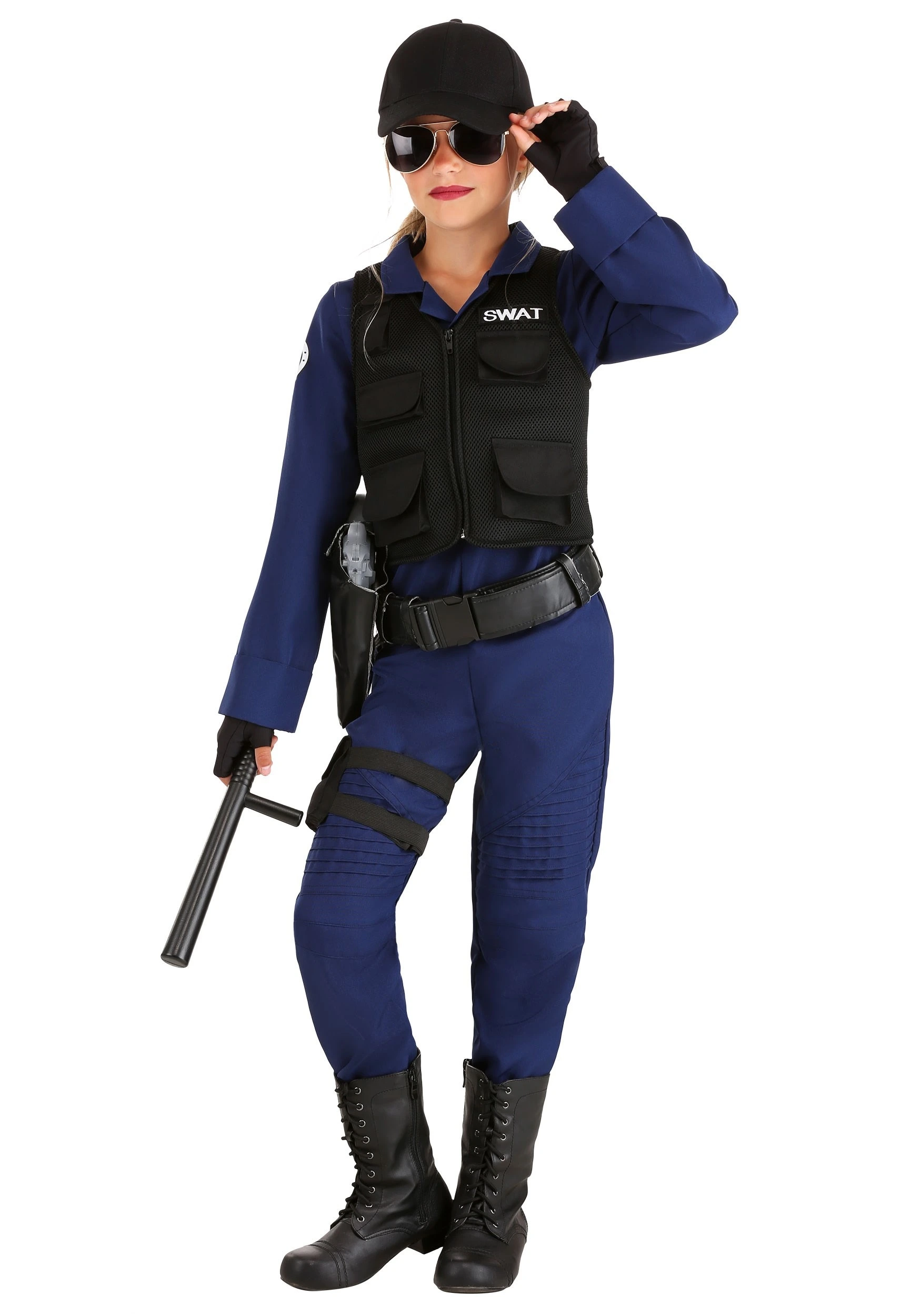 Girl's Police SWAT Costume 3 Girl's Police SWAT Costume