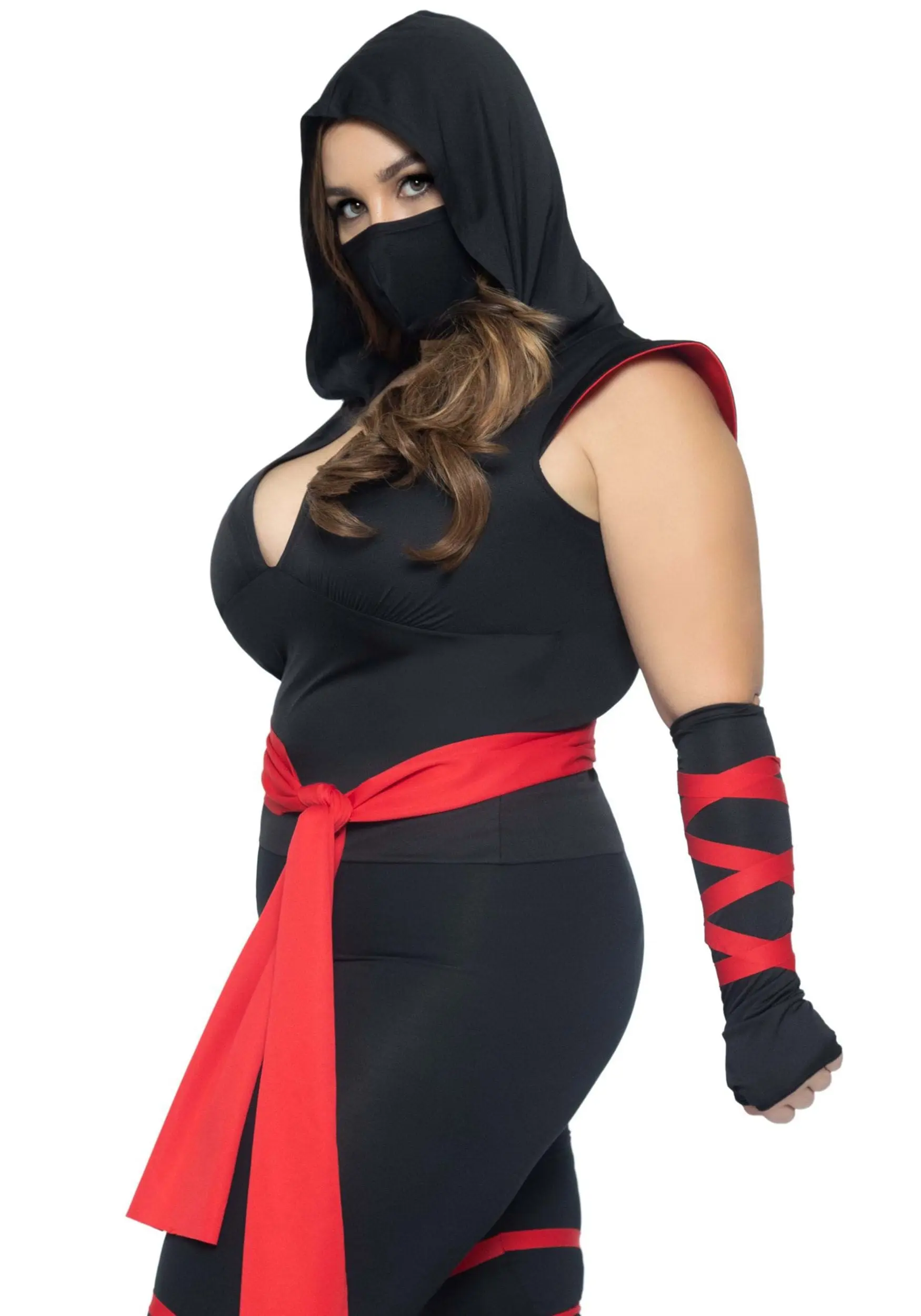 Women's Sexy Deadly Ninja Plus Size Costume 6 Women's Sexy Deadly Ninja Plus Size Costume - Image 4