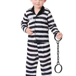 Boy's Deluxe Button Down Jailbird Costume For Toddlers