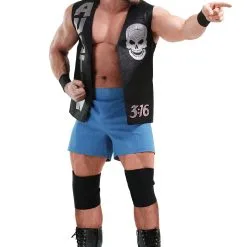 WWE Stone Cold Steve Austin Adult Plus Size Costume -Egyptian Gifts Shop wwe adult plus stone cold steve austin costume alt 2